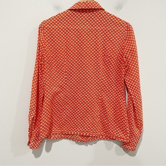 TORY BURCH Brigitte Tab-Sleeve Printed Blouse Work Office Casual Size 2 - Picture 7 of 12